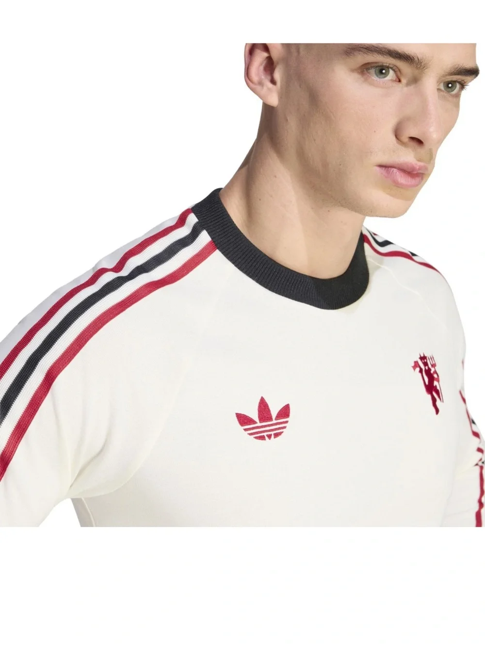 🥷🏿 adidas Adult Manchester United Off-White 2025 Home Long Sleeve Shirt